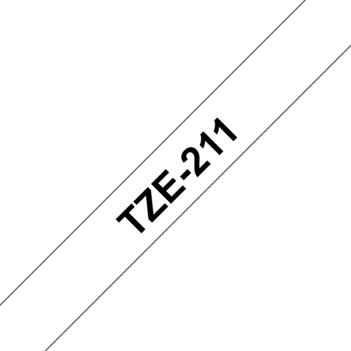 BROTHER szalag TZe-211, Fehér alapon Fekete, Laminált, 6mm  0.23", 8 méter