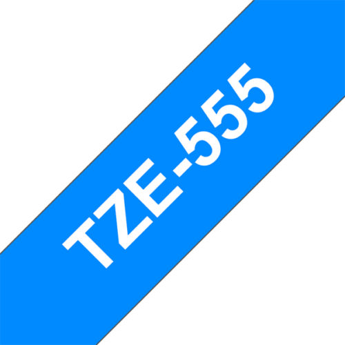 BROTHER szalag TZe-555, Kék alapon Fehér, Laminált, 24mm  0.94", 8 méter