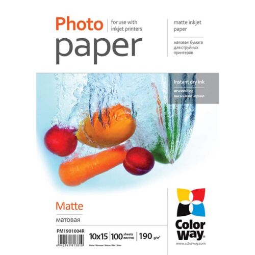 COLORWAY Fotópapír PM1901004R, matt (matte), 190 g/m2, 10x15, 100 lap