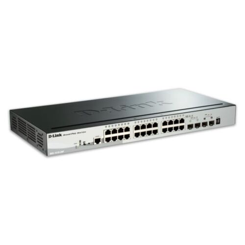 D-LINK Switch 24x1000Mbps (24xPOE) + 2xGigabit SFP + 2xGigabit SFP+ Menedzselhető Rackes, DGS-1510-28P