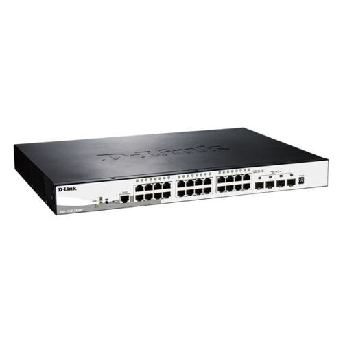 D-LINK Switch 24x1000Mbps (24xPOE) + 4xGigabit SFP+ Menedzselhető Rackes, DGS-1510-28XMP