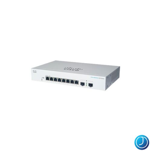 CISCO Switch 8x1000Mbps + 2x1000Mbps SFP, Menedzselhető, Fémházas, Rackes - CBS220-8T-E-2G-EU