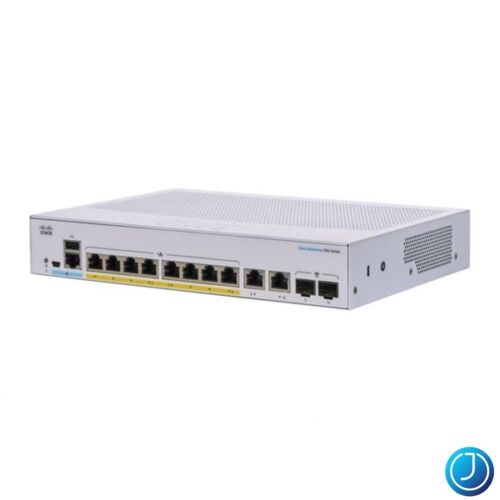 CISCO Switch 8x1000Mbps (POE+) + 2x1000Mbps SFP, Fémházas, Rackes, Menedzselhető - CBS350-8P-2G-EU
