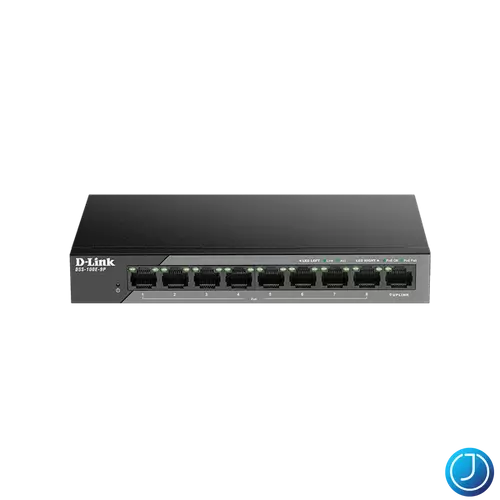 D-LINK Switch 8x100Mbps(8xPOE) + 1x100Mbps Uplink Fémházas, Surveillance, DSS-100E-9P