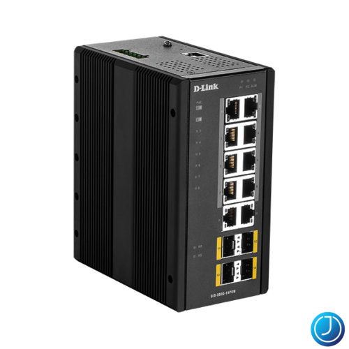 D-LINK Switch Ipari 10x1000Mbps (8xPOE) + 4xSFP Menedzselhető Rackes,DIS-300G-14PSW