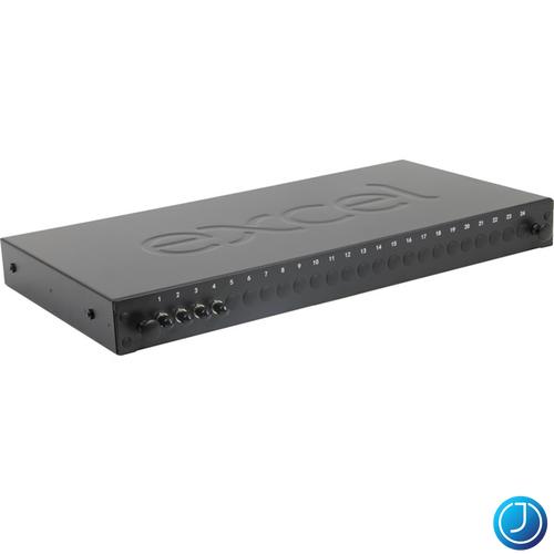 EXCEL Optikai Patch Panel 1U MM ST 24 port, 4 ST toldóval töltve