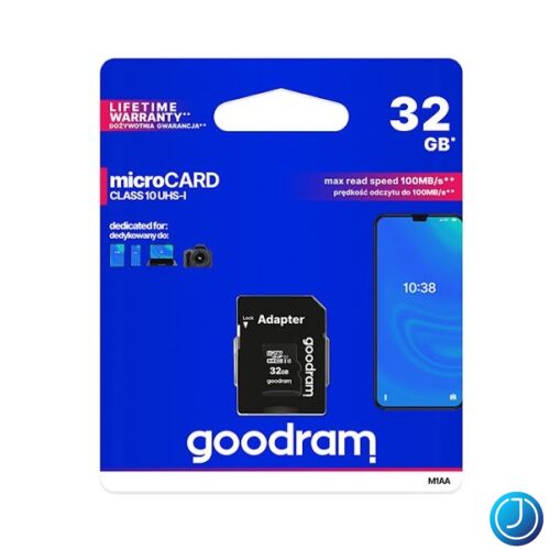 GOODRAM Memóriakártya MicroSDHC 32GB CL10 UHS-I + adapter