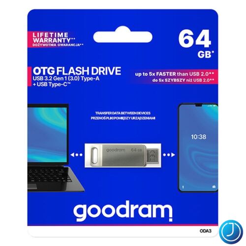 GOODRAM Pendrive 64GB ODA3 USB 3.2, Ezüst