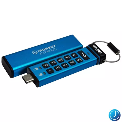 KINGSTON Pendrive 32GB USB-C, Ironkey Keypad 200C AES-256 FIPS 140-3 Lvl 3