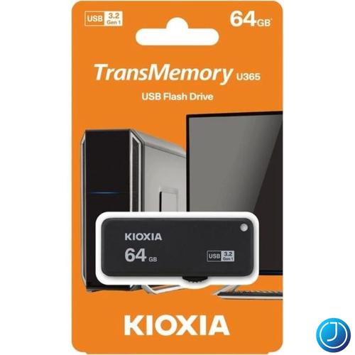 KIOXIA Pendrive 64GB, Hayabusa USB 3.0, Fekete (TOSHIBA)