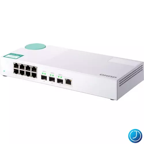 QNAP Switch 8x1000Mbps + 1x10000 SFP+ Combo + 2x10000Mbps SFP+, Nem menedzselhető, Asztali - QSW-308-1C