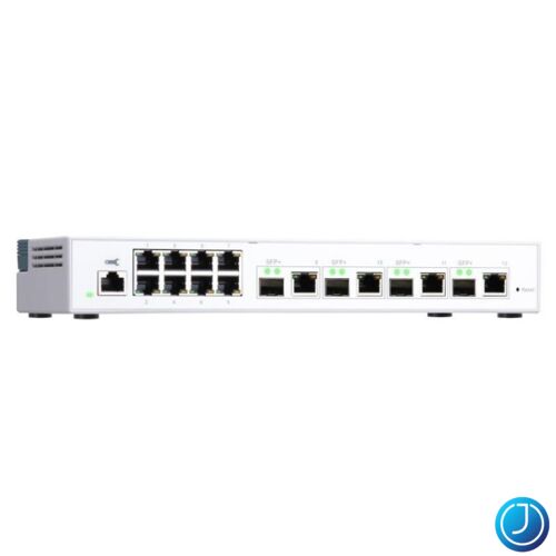 QNAP Switch QSW-M408-4C 12-port: 4x10GbE SFP+/RJ45 combo, 8x1GbE Web menedzselt