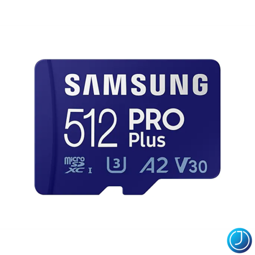 SAMSUNG Memóriakártya, PRO Plus microSD kártya (2021) 512GB, CLASS 10, UHS-1, U3, V30, A2, + Adapter, R160/W120