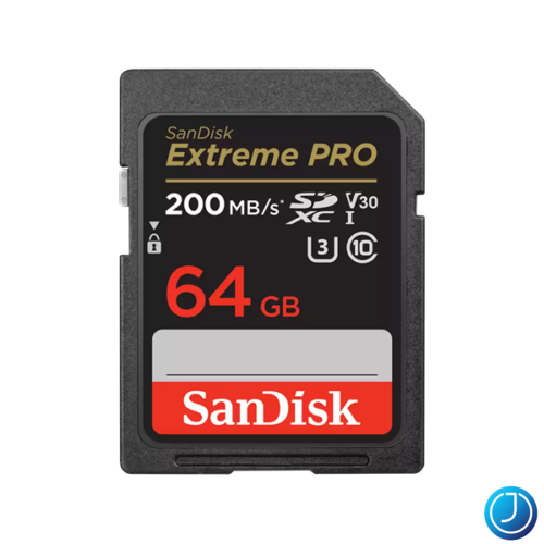 SANDISK 121595, SDXC EXTREME PRO KÁRTYA 64GB, 200/90 MB/s , UHS-I, Class 10, U3, V30