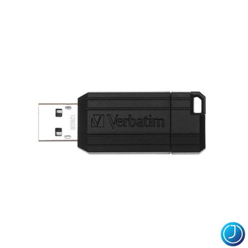 VERBATIM Pendrive, 128GB, USB 2.0, 10/4MB/sec, "PinStripe", fekete