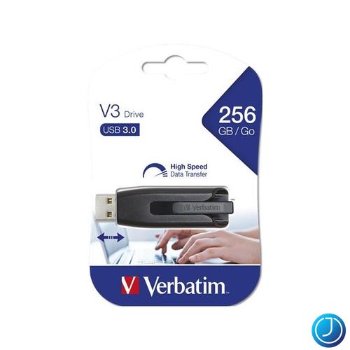 VERBATIM Pendrive, 256GB, USB 3.0, 80/25 MB/sec, "V3", fekete-szürke