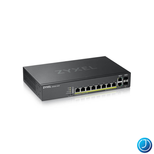 ZYXEL Switch 8x1000Mbps (8xPOE) + 2xGigabit kombó SFP, Menedzselhető Rackes, GS2220-10HP-EU0101F